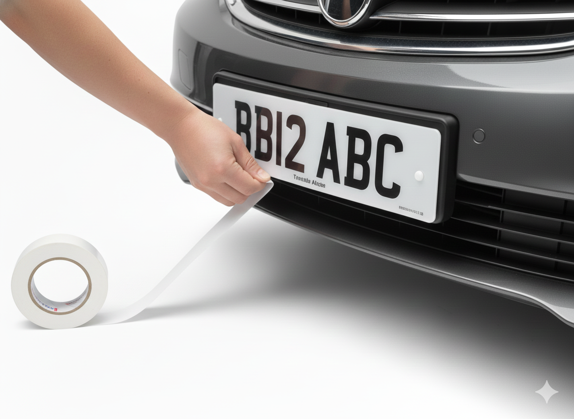 Extra Strong Double Sided Tape for Number Plates and License Plate, Waterproof Strong Dual Sided Tape for Cars, 50mm x 33m Ultra Strong Double Sided Adhesive Foam Tape, Original Stikky Tape, 1 Roll, Strong Grip and Up to 60°c Resistance, Best for UK Weather. - Image 2